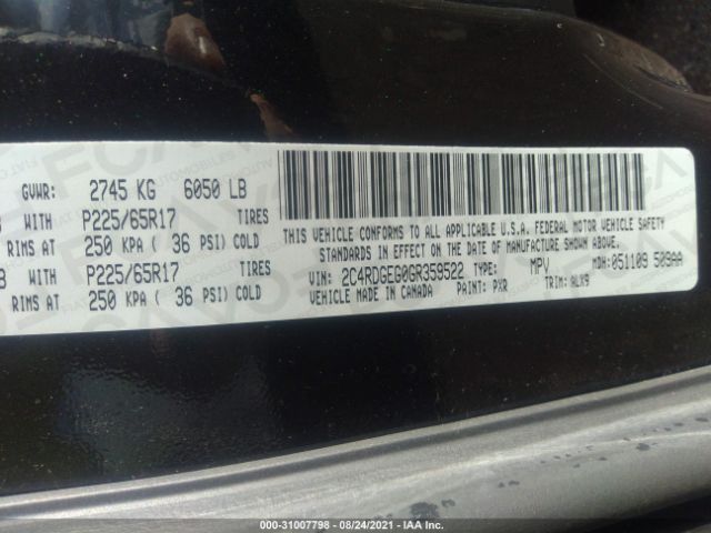 Photo 8 VIN: 2C4RDGEG0GR359522 - DODGE GRAND CARAVAN 