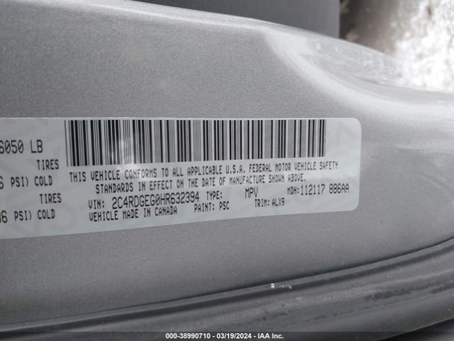 Photo 8 VIN: 2C4RDGEG0HR632394 - DODGE GRAND CARAVAN 