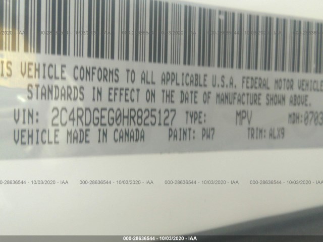 Photo 8 VIN: 2C4RDGEG0HR825127 - DODGE GRAND CARAVAN 