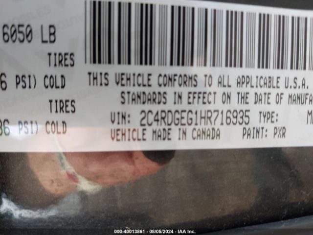 Photo 8 VIN: 2C4RDGEG1HR716935 - DODGE GRAND CARAVAN 