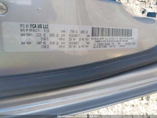 Photo 8 VIN: 2C4RDGEG1JR325001 - DODGE GRAND CARAVAN 