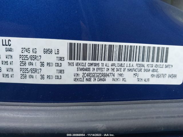 Photo 8 VIN: 2C4RDGEG2DR804774 - DODGE GRAND CARAVAN 