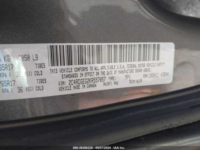 Photo 8 VIN: 2C4RDGEG2KR557057 - DODGE GRAND CARAVAN 