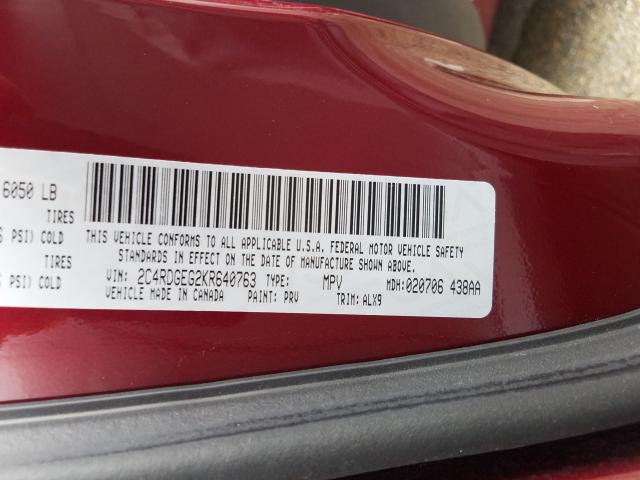 Photo 9 VIN: 2C4RDGEG2KR640763 - DODGE GRAND CARA 