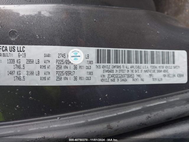 Photo 8 VIN: 2C4RDGEG2KR736053 - DODGE GRAND CARAVAN 