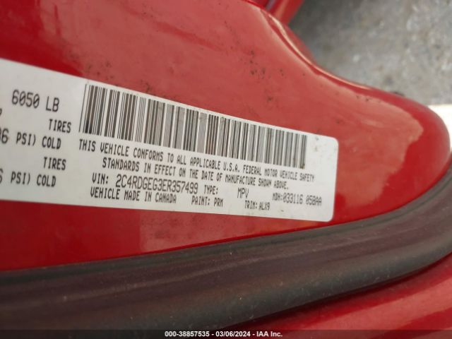 Photo 8 VIN: 2C4RDGEG3ER357499 - DODGE GRAND CARAVAN 