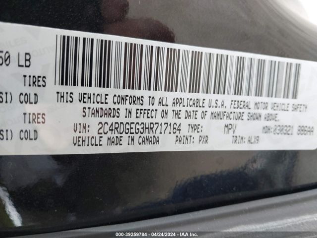 Photo 8 VIN: 2C4RDGEG3HR717164 - DODGE GRAND CARAVAN 