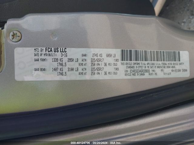 Photo 8 VIN: 2C4RDGEG4GR339693 - DODGE GRAND CARAVAN 