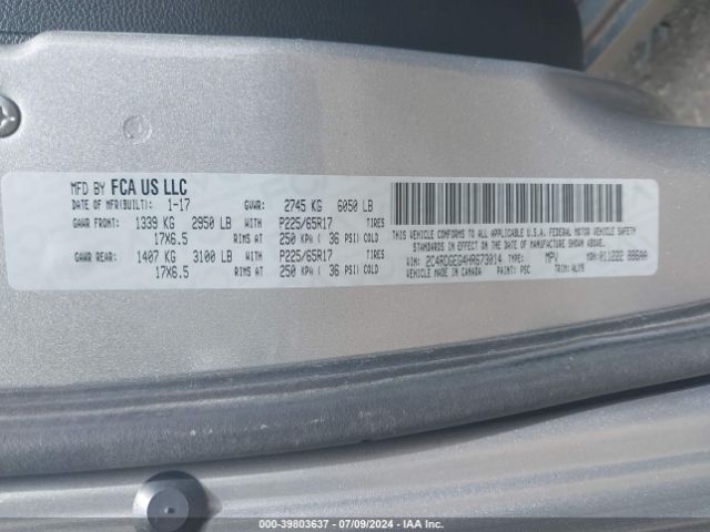 Photo 8 VIN: 2C4RDGEG4HR673014 - DODGE GRAND CARAVAN 