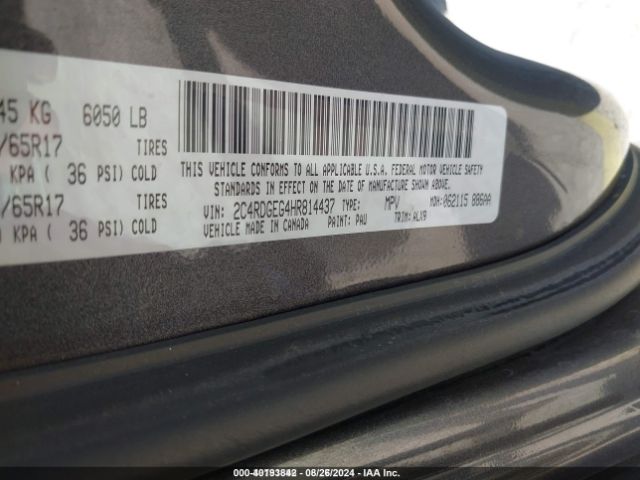 Photo 8 VIN: 2C4RDGEG4HR814437 - DODGE GRAND CARAVAN 