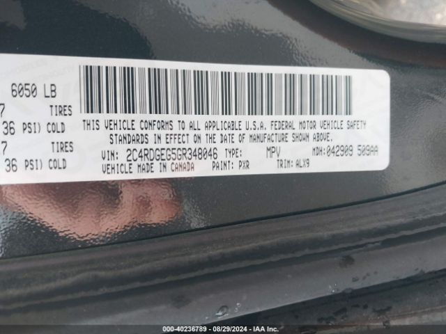 Photo 8 VIN: 2C4RDGEG5GR348046 - DODGE GRAND CARAVAN 