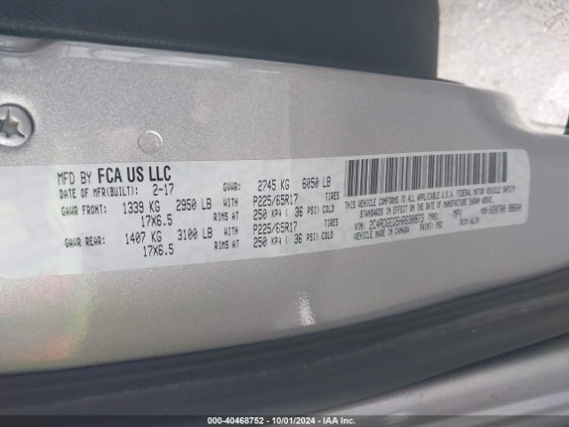 Photo 8 VIN: 2C4RDGEG5HR690873 - DODGE GRAND CARAVAN 