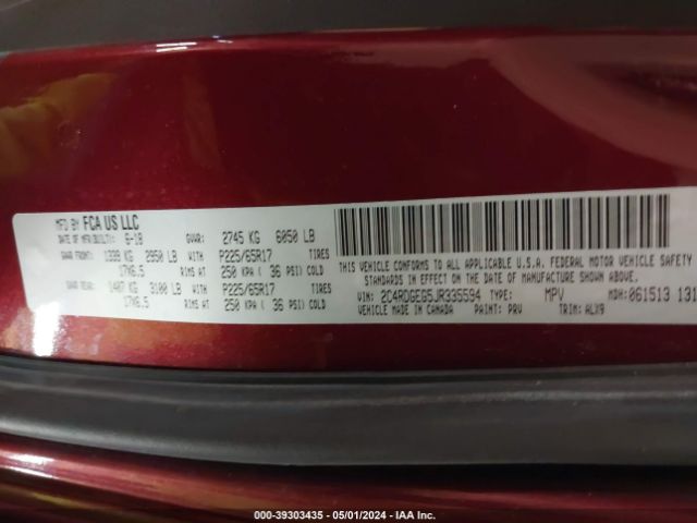 Photo 8 VIN: 2C4RDGEG5JR335594 - DODGE GRAND CARAVAN 