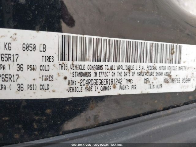 Photo 8 VIN: 2C4RDGEG6ER181242 - DODGE GRAND CARAVAN 