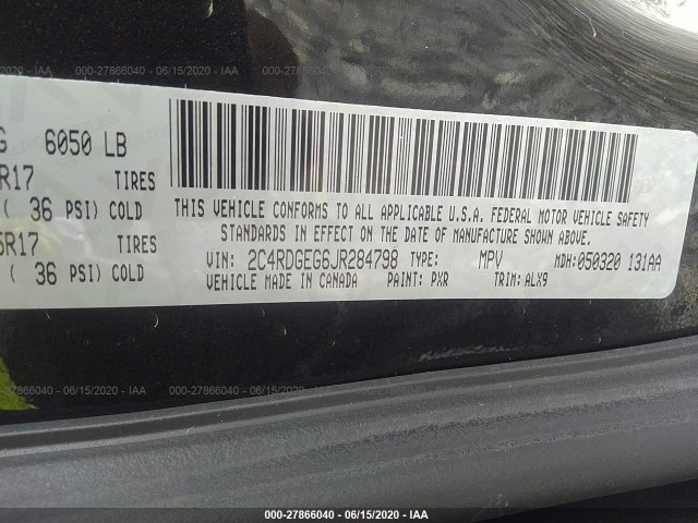 Photo 8 VIN: 2C4RDGEG6JR284798 - DODGE GRAND CARAVAN 