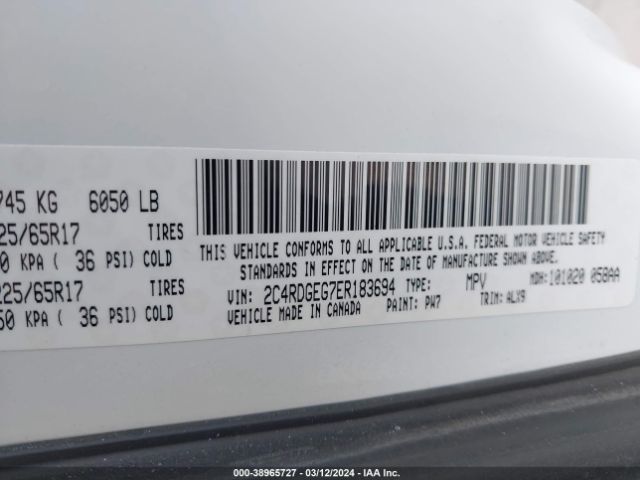 Photo 8 VIN: 2C4RDGEG7ER183694 - DODGE GRAND CARAVAN 