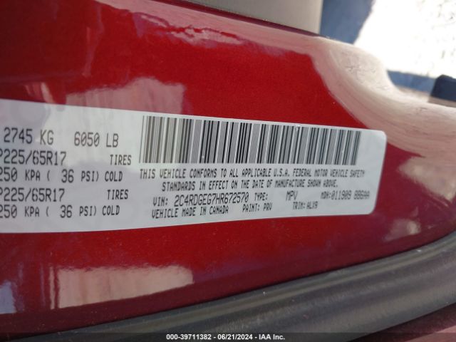 Photo 8 VIN: 2C4RDGEG7HR672570 - DODGE GRAND CARAVAN 