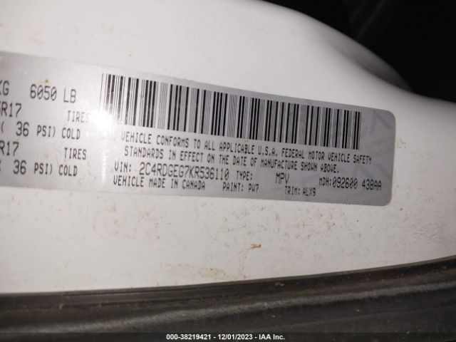 Photo 8 VIN: 2C4RDGEG7KR536110 - DODGE GRAND CARAVAN 