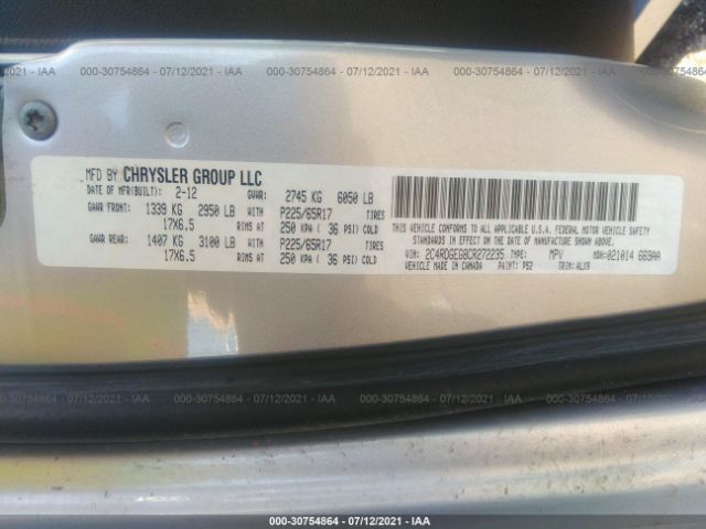 Photo 8 VIN: 2C4RDGEG8CR272235 - DODGE GRAND CARAVAN 