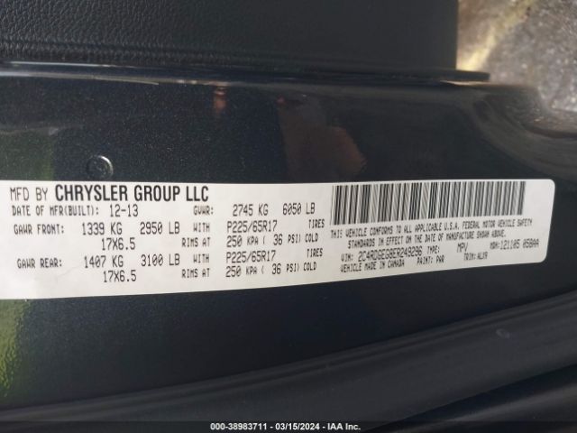 Photo 8 VIN: 2C4RDGEG8ER249296 - DODGE GRAND CARAVAN 