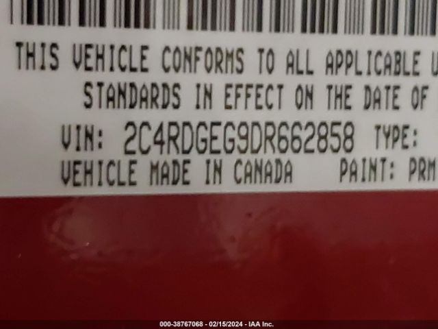 Photo 8 VIN: 2C4RDGEG9DR662858 - DODGE GRAND CARAVAN 