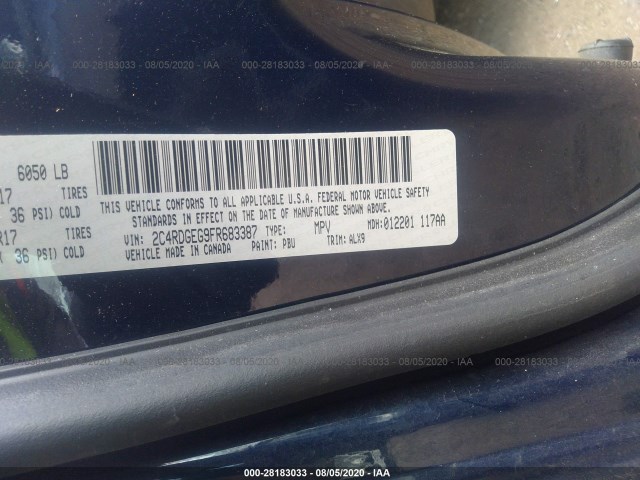 Photo 8 VIN: 2C4RDGEG9FR683387 - DODGE GRAND CARAVAN 