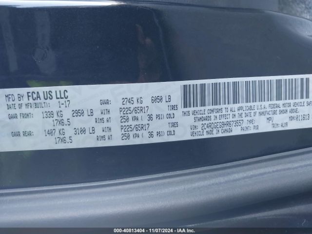 Photo 8 VIN: 2C4RDGEG9HR673557 - DODGE GRAND CARAVAN 