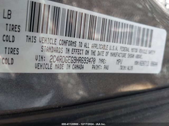 Photo 8 VIN: 2C4RDGEG9HR693470 - DODGE GRAND CARAVAN 