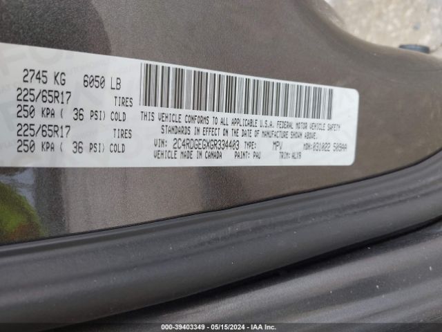 Photo 8 VIN: 2C4RDGEGXGR334403 - DODGE GRAND CARAVAN 