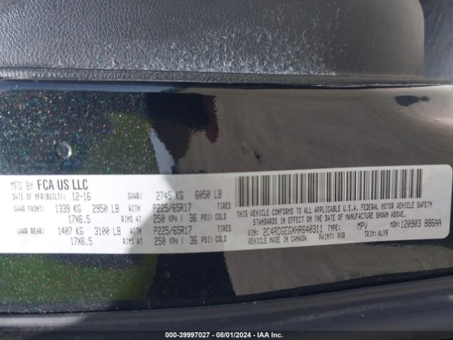 Photo 8 VIN: 2C4RDGEGXHR640311 - DODGE GRAND CARAVAN 