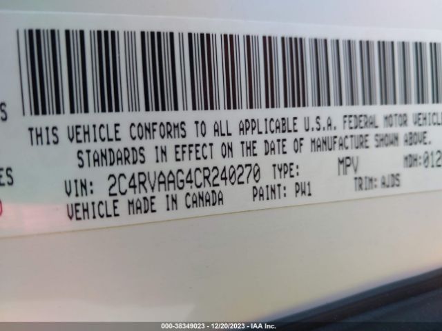 Photo 8 VIN: 2C4RVAAG4CR240270 - VOLKSWAGEN ROUTAN 