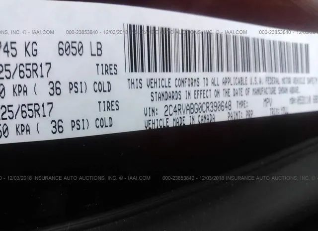 Photo 8 VIN: 2C4RVABG0CR390648 - VOLKSWAGEN ROUTAN 