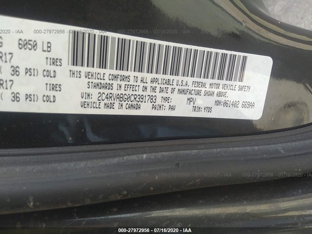 Photo 8 VIN: 2C4RVABG0CR391783 - VOLKSWAGEN ROUTAN 