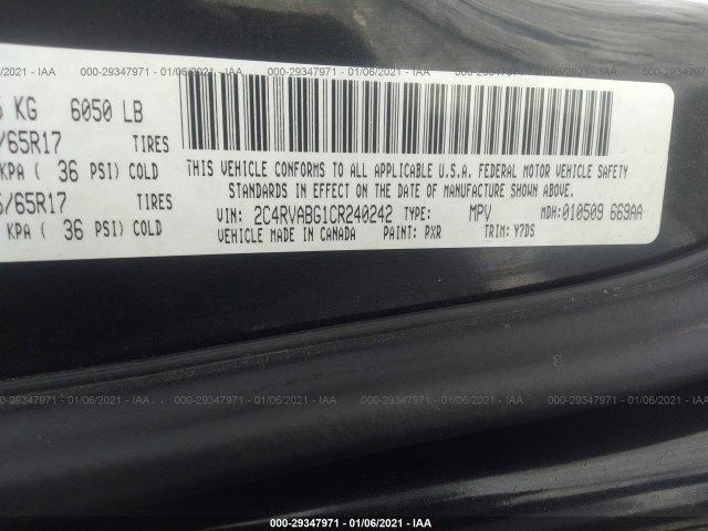 Photo 8 VIN: 2C4RVABG1CR240242 - VOLKSWAGEN ROUTAN 