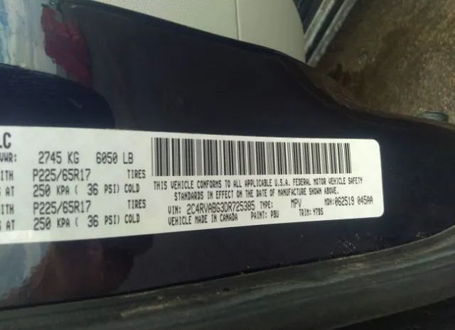 Photo 8 VIN: 2C4RVABG3DR725385 - VOLKSWAGEN ROUTAN 