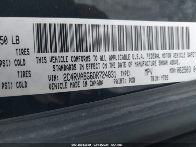 Photo 8 VIN: 2C4RVABG6DR724831 - VOLKSWAGEN ROUTAN 