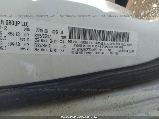 Photo 8 VIN: 2C4RVABG7CR240472 - VOLKSWAGEN ROUTAN 