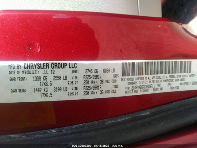 Photo 8 VIN: 2C4RVABG7CR393711 - VOLKSWAGEN ROUTAN 