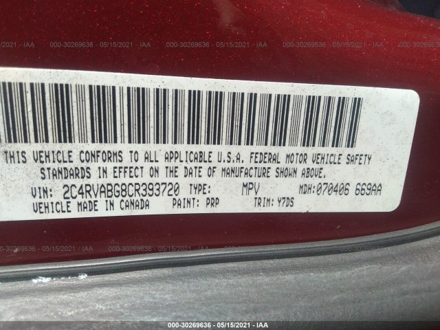 Photo 8 VIN: 2C4RVABG8CR393720 - VOLKSWAGEN ROUTAN 