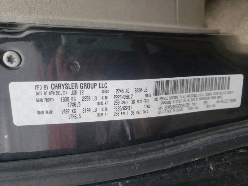 Photo 9 VIN: 2C4RVABG9CR391295 - VOLKSWAGEN ROUTAN SE 