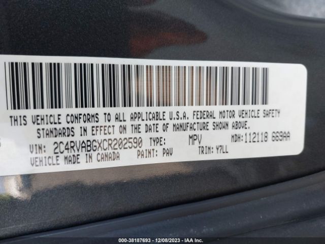 Photo 8 VIN: 2C4RVABGXCR202590 - VOLKSWAGEN ROUTAN 