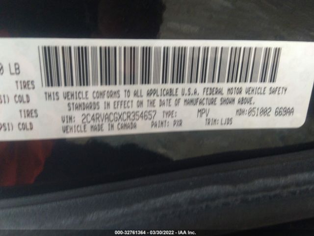 Photo 8 VIN: 2C4RVACGXCR354657 - VOLKSWAGEN ROUTAN 