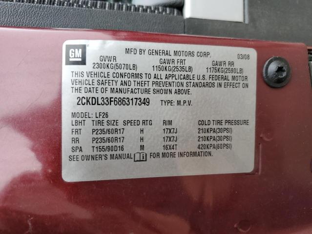 Photo 11 VIN: 2CKDL33F686317349 - PONTIAC TORRENT 