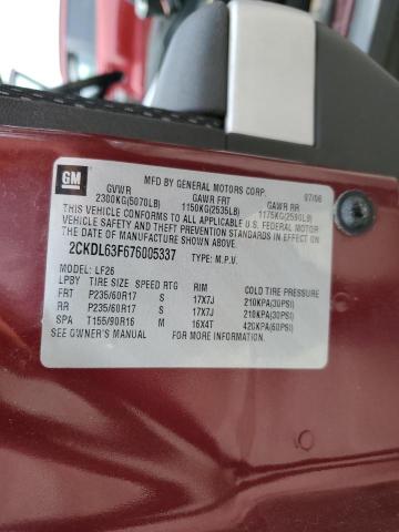 Photo 11 VIN: 2CKDL63F676005337 - PONTIAC TORRENT 