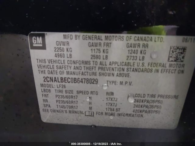 Photo 8 VIN: 2CNALBEC0B6478029 - CHEVROLET EQUINOX 