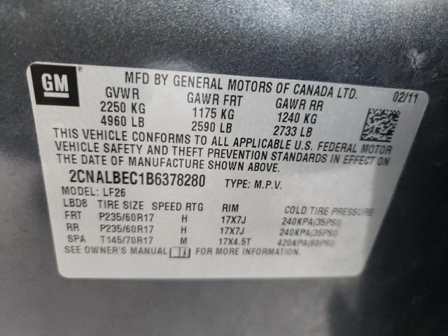 Photo 9 VIN: 2CNALBEC1B6378280 - CHEVROLET EQUINOX LS 