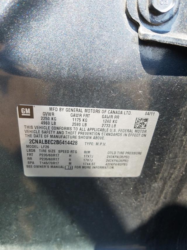 Photo 9 VIN: 2CNALBEC2B6414428 - CHEVROLET EQUINOX LS 