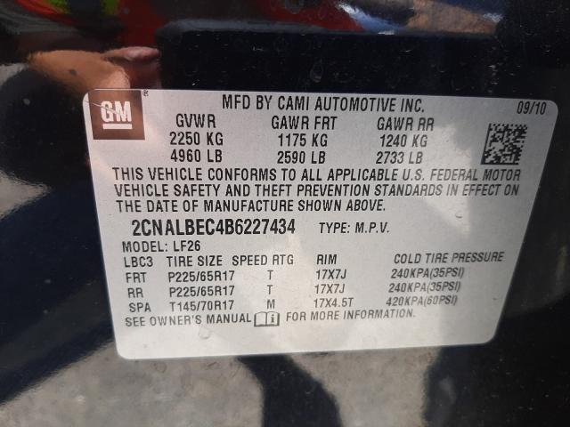 Photo 9 VIN: 2CNALBEC4B6227434 - CHEVROLET EQUINOX LS 