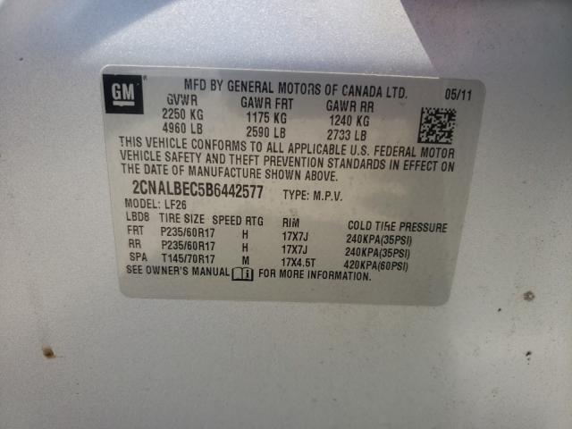 Photo 9 VIN: 2CNALBEC5B6442577 - CHEVROLET EQUINOX LS 