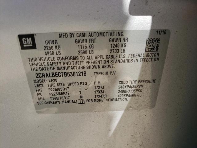 Photo 9 VIN: 2CNALBEC7B6301218 - CHEVROLET EQUINOX LS 